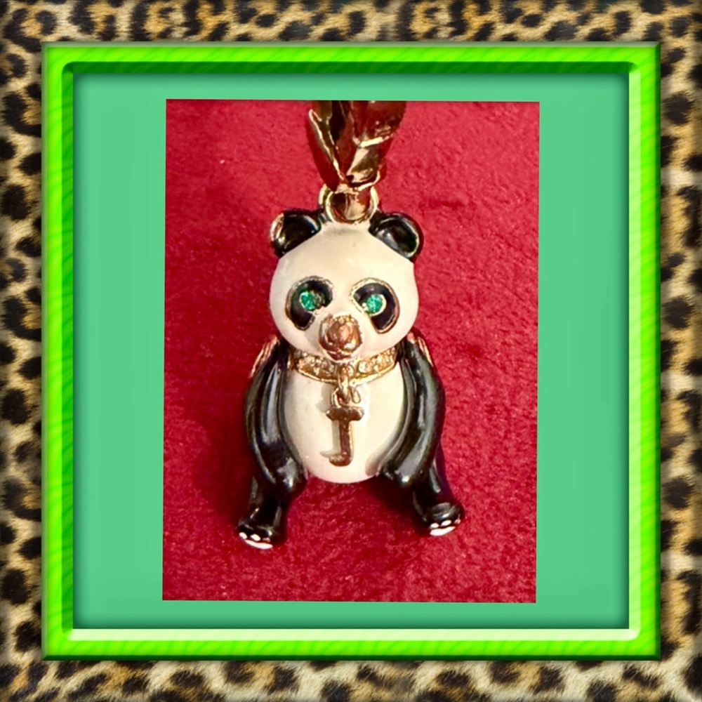 👑✅PRICE FIRM✅ Juicy Couture RARE Panda Enamel Charm with Green Eyes